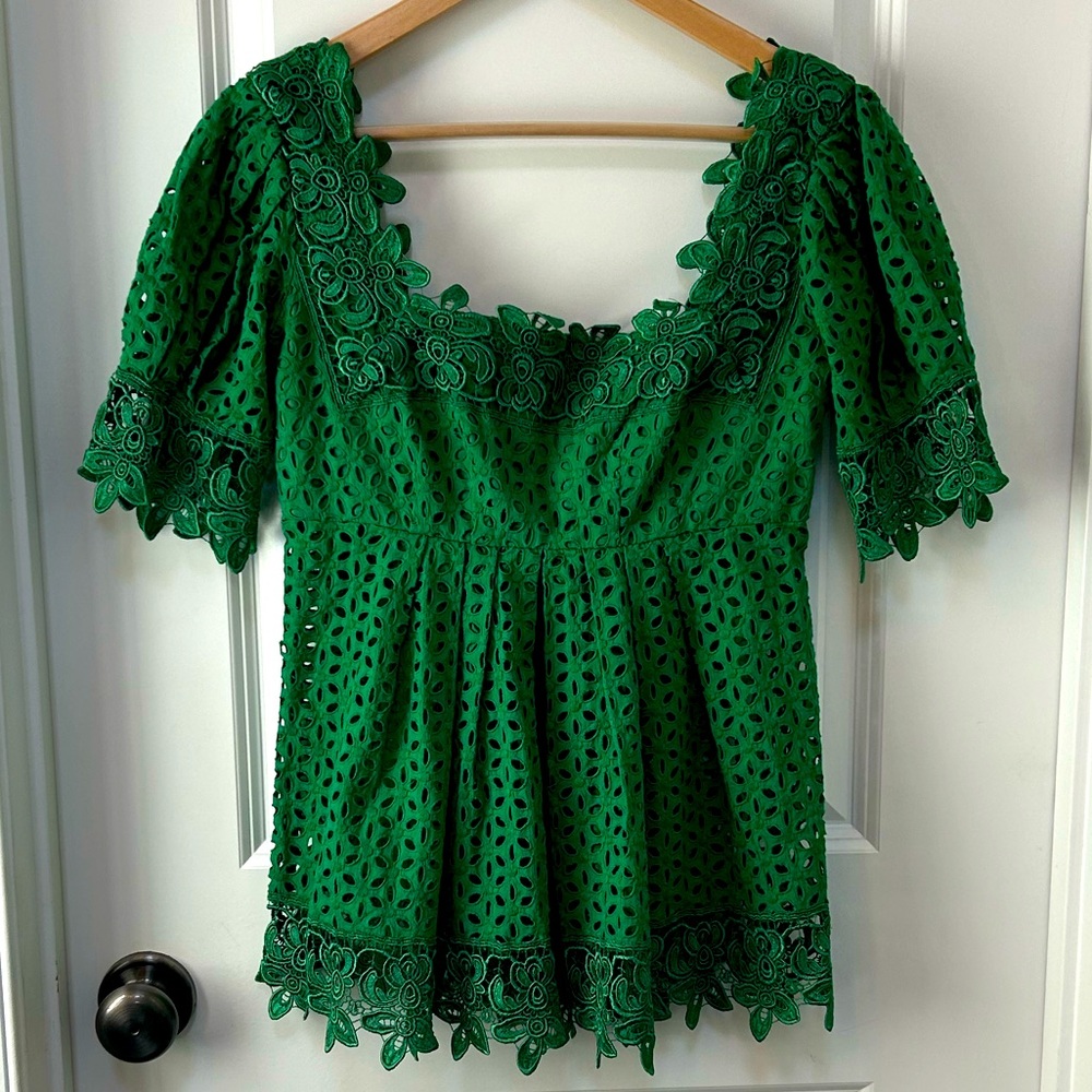 Vintage puff sleeve lace boho blouse